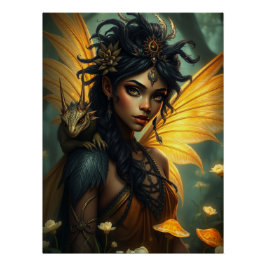 Gloeiende Dragon Fairy Art Perfect Poster