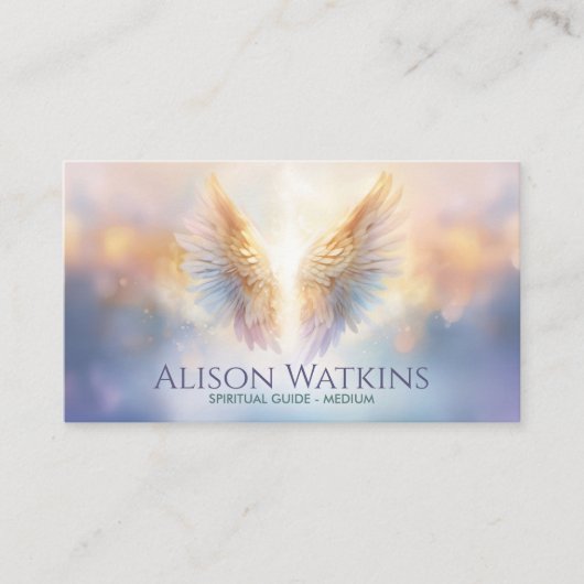 Gloeiende engelenvleugels visitekaartje (Voorkant)