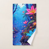 Gloeiende etherische Oerwoud oase ontwerp Bad Handdoek (Handdoek)