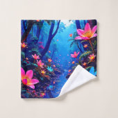 Gloeiende etherische Oerwoud oase ontwerp Bad Handdoek (Wasdoekje)