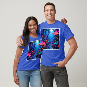 Gloeiende etherische Oerwoud oase ontwerp T-shirt