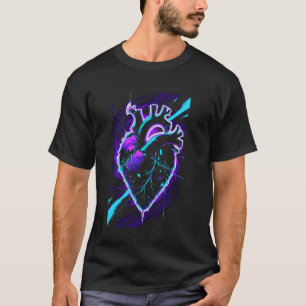 Gloeiende Gebroken Hart Jirai Kei Cyberpunk Esthet T-shirt