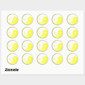 Gloeiende Gele Yin/Yang-symbool Ronde Sticker (Vel)