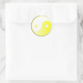 Gloeiende Gele Yin/Yang-symbool Ronde Sticker (Tas)