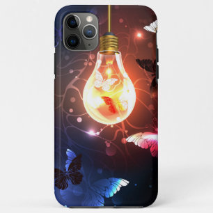 Gloeiende gloeilamp met nachtvlinders iPhone 11 pro max hoesje
