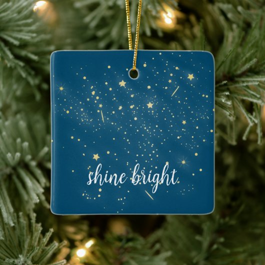 Gloeiende gouden sterren keramisch ornament (Boom)