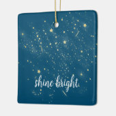 Gloeiende gouden sterren keramisch ornament (Links)