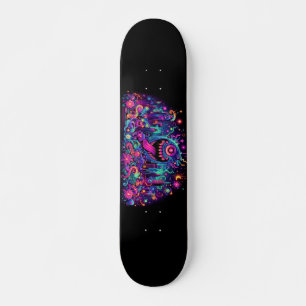Gloeiende graffiti monsters design skateboard