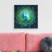 Gloeiende Groene Yin Yang Canvas Afdruk (Insitu (Woonkamer))