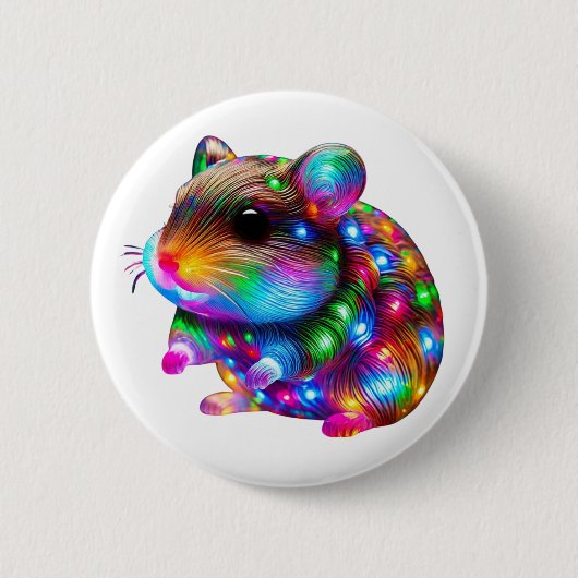 gloeiende hamster ronde button 5,7 cm (Voorkant)