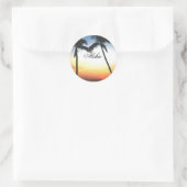 Gloeiende Hawaii zonsondergang Ronde Sticker (Tas)