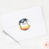 Gloeiende Hawaii zonsondergang Ronde Sticker (Envelop)