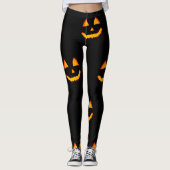 Gloeiende hefboom-o-latroop op zwarte halloween leggings (Voorkant)
