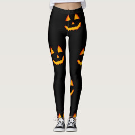 Gloeiende hefboom-o-latroop op zwarte halloween leggings