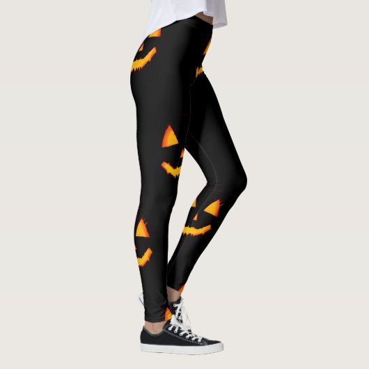 Gloeiende hefboom-o-latroop op zwarte halloween leggings (Rechts)