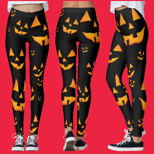 Gloeiende Jack-O-Lantern gezichten Halloween ontwe Leggings