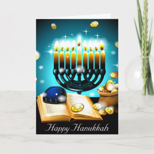 Gloeiende kaarsen Chanoeka Cherish Blessings Feestdagen Kaart