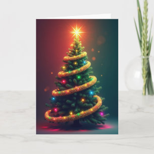 Gloeiende Kerstboom Kaart