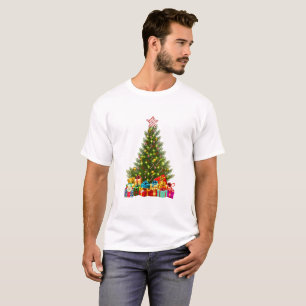 Gloeiende kerstboom ster licht decoratie t-shirt