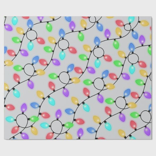 Gloeiende kerstgloeilampen cadeaupapier (Vlak)
