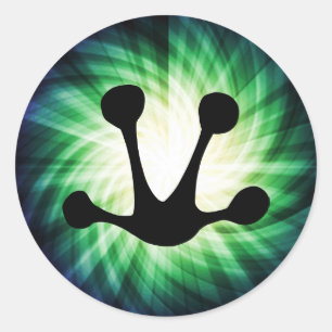 Gloeiende Kikker Voet Print Ronde Sticker