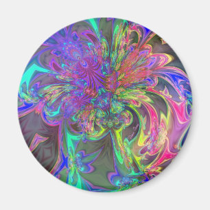 Gloeiende kleuruitbarsting - Blauwgroen & Violet D Magneet