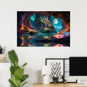 Gloeiende kristallen grot poster (Thuiskantoor)