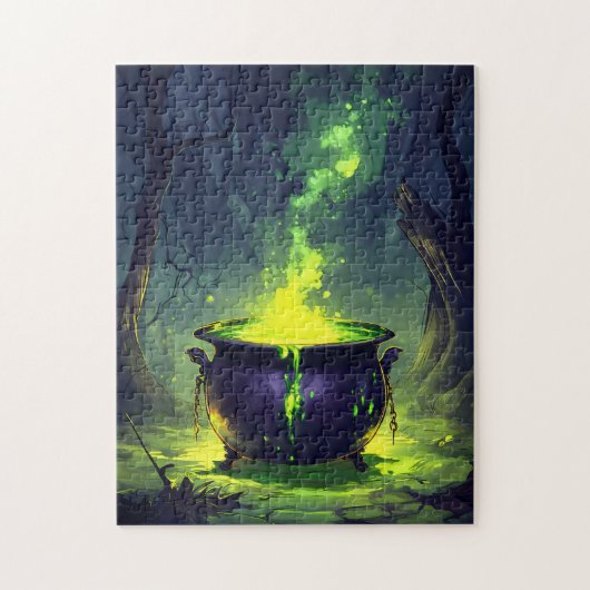 Gloeiende Magic Potion Cauldron Halloween Legpuzzel (Verticaal)