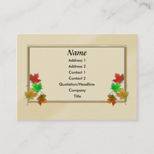 Gloeiende mapelbladeren visitekaartje (Voorkant)
