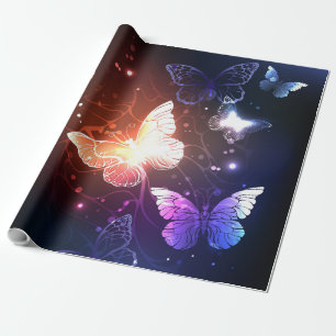 Gloeiende Nachtvlinders Cadeaupapier