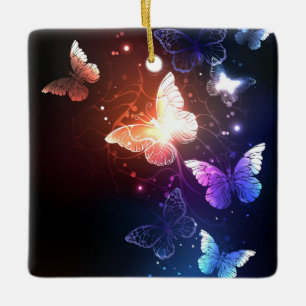 Gloeiende Nachtvlinders Keramisch Ornament