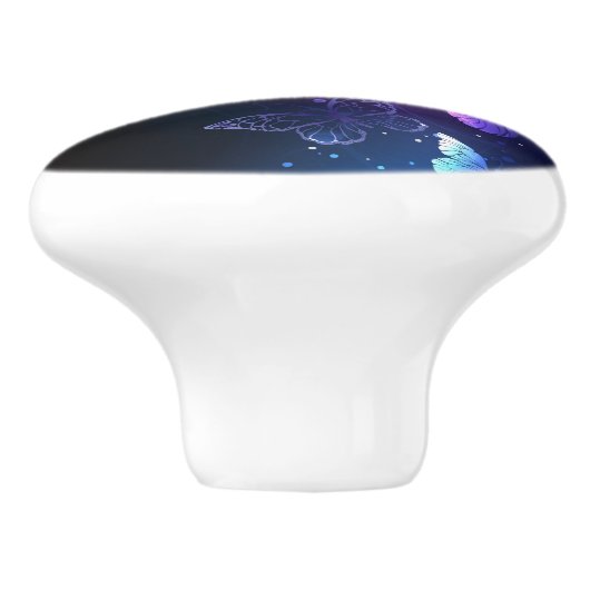 Gloeiende Nachtvlinders Keramische Knop (Zijkant)