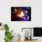 Gloeiende Nachtvlinders Poster (Thuiskantoor)