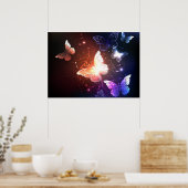 Gloeiende Nachtvlinders Poster (Keuken)