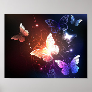 Gloeiende Nachtvlinders Poster