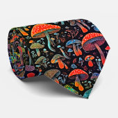 Gloeiende neon bioluminescente paddenstoelen stropdas (Opgerold)