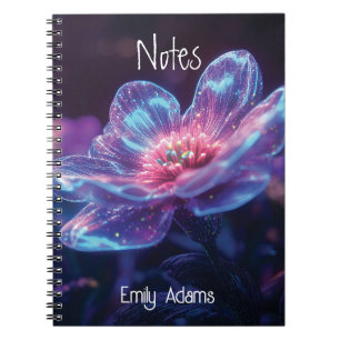 Gloeiende Neon Flowers – betoverende kosmische blo Notitieboek