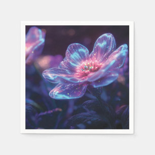 Gloeiende Neon Flowers – betoverende kosmische blo Servet