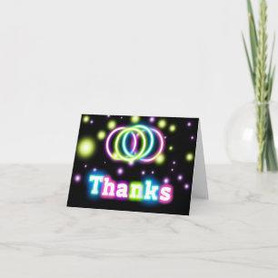 Gloeiende Neon Letters BEDANKT bedankt Vouwkaart