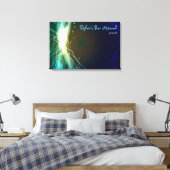 Gloeiende Neon Stars Bar Bat Mitzvah Inlogbord Canvas Afdruk (Insitu (Slaapkamer))