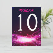 Gloeiende Neon Stars Bar Mitswa Tafelnummer Kaart (Staand voorkant)