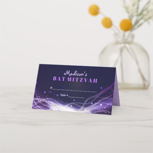 GLOEIENDE NEON STERREN Bat Mitswa Zitplaatsen Esco (Voorkant)