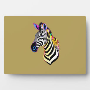 Gloeiende Neon Zebra Fotoplaat