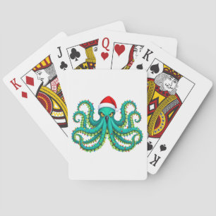 Gloeiende Octopus Kerstverlichting voor Oceaan   Pokerkaarten