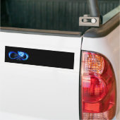 Gloeiende oneindigheid met blauwe roos bumpersticker (Op Truck)