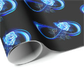 Gloeiende oneindigheid met blauwe roos cadeaupapier (Rol Hoek)