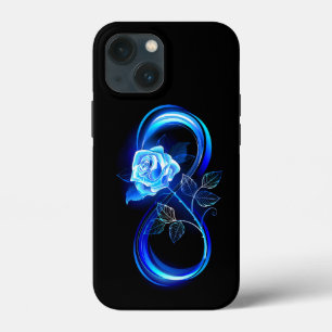 Gloeiende oneindigheid met blauwe roos iPhone 13 mini hoesje