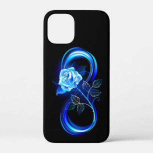 Gloeiende oneindigheid met blauwe roos iPhone 12 mini hoesje
