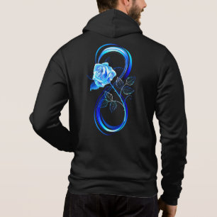 Gloeiende oneindigheid met blauwe roos hoodie