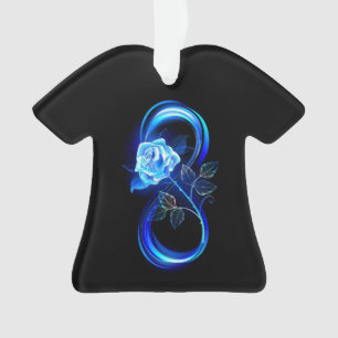 Gloeiende oneindigheid met blauwe roos ornament